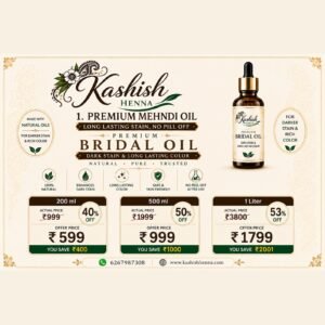 Premium Mehndi Oil (Long Lasting Stain , No Pill off )